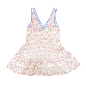 Intimately Free People Slip My Mind Slip Dress Paisley Print Blue Trim Sz 6